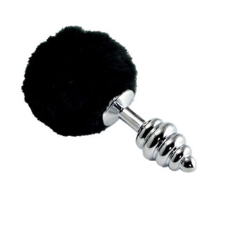 Lovetoy Spiral Pompon Black – Plug Anal Metalic