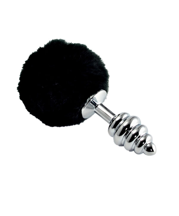Lovetoy Spiral Pompon Black – Plug Anal Metalic