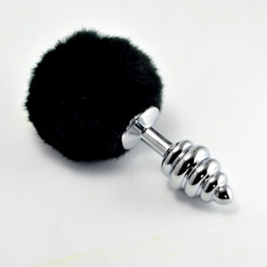 Lovetoy Spiral Pompon Black – Plug Anal Metalic