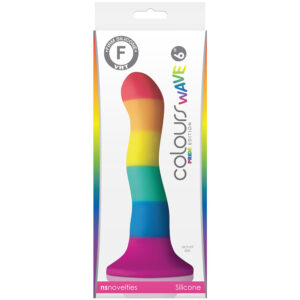 Colours Pride – Dildo curbat curcubeu cu ventuza 19 cm