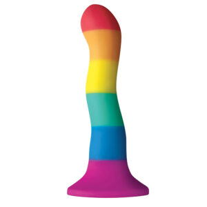 Colours Pride – Dildo curbat curcubeu cu ventuza 19 cm