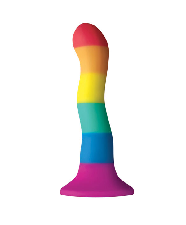 Colours Pride – Dildo curbat curcubeu cu ventuza 19 cm