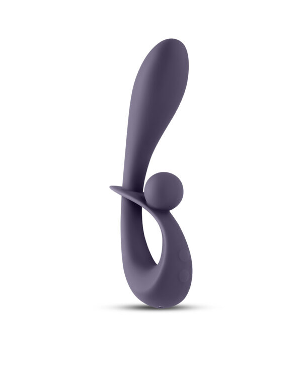 Secrets Forte Gray – Vibrator cu stimulare duala 19 cm