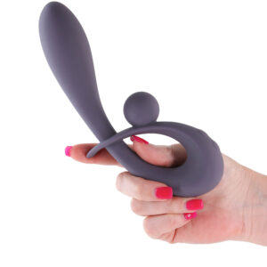 Secrets Forte Gray – Vibrator cu stimulare duala 19 cm