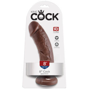 King Cock 8” Brown – Dildo Realist cu Ventuza, 20 cm
