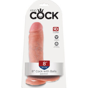 King Cock 8” Light – Dildo Realist cu Testicule si Ventuza, 20 cm