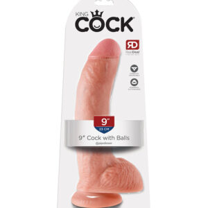 King Cock 9” Light – Dildo Realist cu Testicule si Ventuza, 23 cm