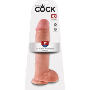 King Cock 11” Light – Dildo Realist cu Testicule si Ventuza 28 cm