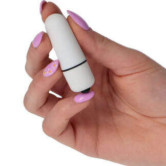 Mini Bullet – Mini Vibrator Clitoris Waterproof, ABS Premium, alb, 5.5 cm, Ø 1.8 cm