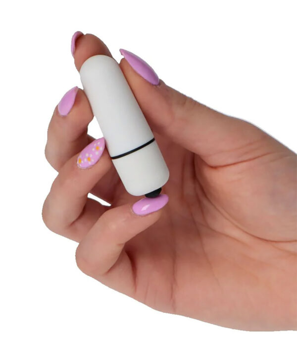 Mini Bullet – Mini Vibrator Clitoris Waterproof, ABS Premium, alb, 5.5 cm, Ø 1.8 cm