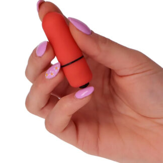 Mini Bullet – Mini Vibrator Clitoris Waterproof, ABS Premium, rosu, 5.5 cm, Ø 1.8 cm