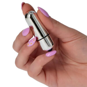 Mini Bullet – Mini Vibrator Clitoris Waterproof, ABS Premium, argintiu, 5.5 cm, Ø 1.8 cm