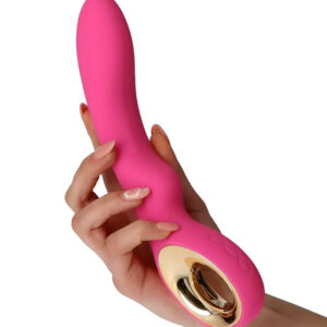 Wave Large – Vibrator Punctul G Waterproof, Silicon Premium, roz, 24 cm, Ø 3.6 cm