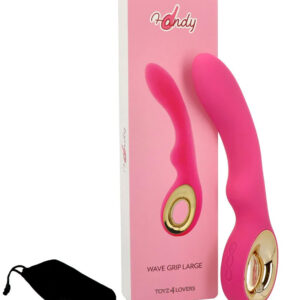 Wave Large – Vibrator Punctul G Waterproof, Silicon Premium, roz, 24 cm, Ø 3.6 cm