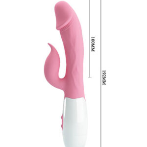 Pretty Love Peter Baby – Vibrator Rabbit Waterproof, Silicon Premium, punctul G, 19.2 cm, Ø 5.5 cm