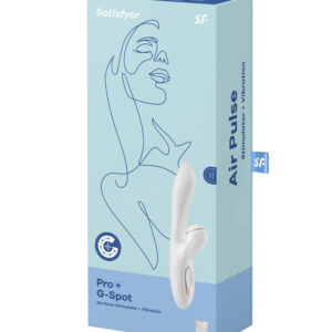 Satisfyer Pro + G-Spot – Vibrator Rabbit Waterproof, Silicon, punctul G, 22 cm, Ø 3.3 cm