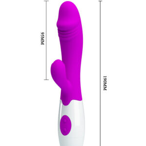 Pretty Love Snappy – Vibrator Rabbit Waterproof, Silicon, punctul G, 19.5 cm, Ø 3.2 cm