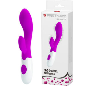Pretty Love Brighty – Vibrator Rabbit Waterproof, Silicon, punctul G, roz, 20 cm, Ø 3.4 cm