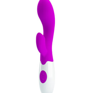 Pretty Love Brighty – Vibrator Rabbit Waterproof, Silicon, punctul G, roz, 20 cm, Ø 3.4 cm