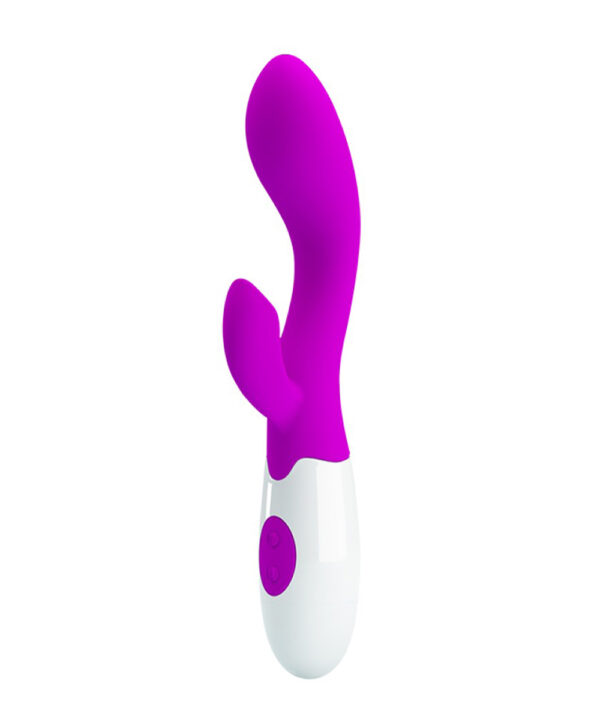 Pretty Love Brighty – Vibrator Rabbit Waterproof, Silicon, punctul G, roz, 20 cm, Ø 3.4 cm