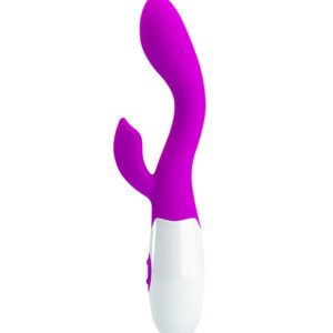 Pretty Love Brighty – Vibrator Rabbit Waterproof, Silicon, punctul G, roz, 20 cm, Ø 3.4 cm