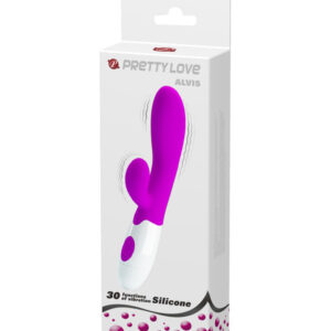 Pretty Love Alvis – Vibrator Rabbit Waterproof, Silicon Premium, punctul G, 20.5 cm, Ø 4.5 cm