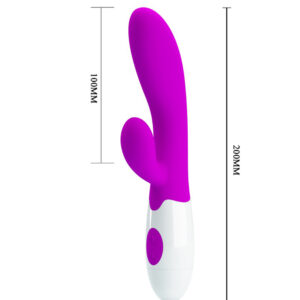 Pretty Love Alvis – Vibrator Rabbit Waterproof, Silicon Premium, punctul G, 20.5 cm, Ø 4.5 cm