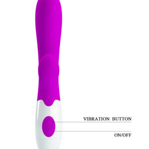 Pretty Love Alvis – Vibrator Rabbit Waterproof, Silicon Premium, punctul G, 20.5 cm, Ø 4.5 cm