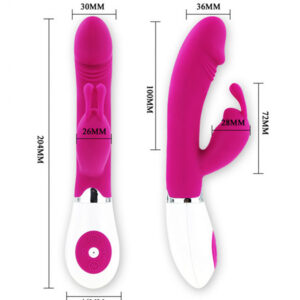 Pretty Love Gene Purple – Vibrator Rabbit Waterproof, Silicon Premium, 20.4 cm, Ø 3.6 cm