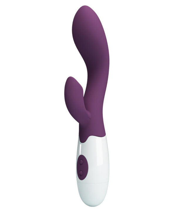 Pretty Love Brighty – Vibrator Rabbit Waterproof, Silicon, punctul G, violet, 20 cm, Ø 3.4 cm