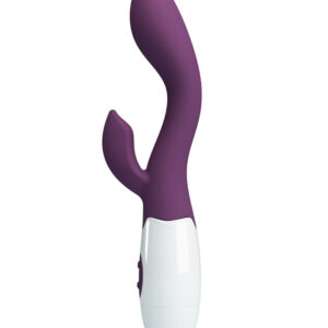 Pretty Love Brighty – Vibrator Rabbit Waterproof, Silicon, punctul G, violet, 20 cm, Ø 3.4 cm
