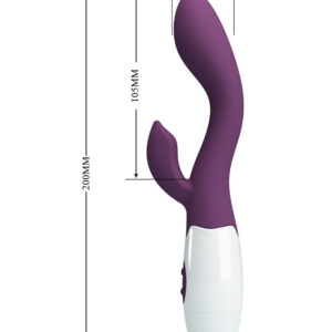 Pretty Love Brighty – Vibrator Rabbit Waterproof, Silicon, punctul G, violet, 20 cm, Ø 3.4 cm
