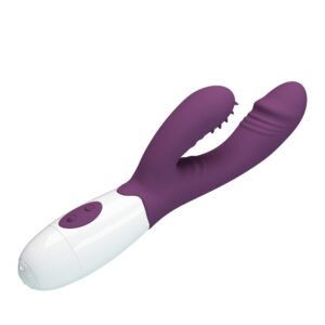 Pretty Love Andre – Vibrator Rabbit Waterproof, Silicon, punctul G, violet, 20.5 cm, Ø 3 cm