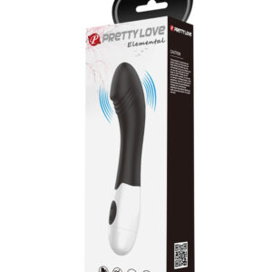 Pretty Love Elemental Black – Vibrator Punctul G Waterproof, Silicon Premium, 19.3 cm, Ø 3.2 cm