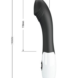 Pretty Love Elemental Black – Vibrator Punctul G Waterproof, Silicon Premium, 19.3 cm, Ø 3.2 cm