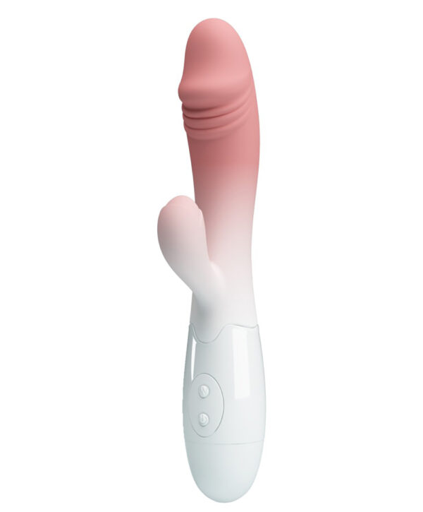 Pretty Love Snappy – Vibrator Rabbit Waterproof, Silicon Premium, punctul G, 19 cm, Ø 3.2 cm