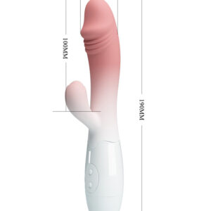 Pretty Love Snappy – Vibrator Rabbit Waterproof, Silicon Premium, punctul G, 19 cm, Ø 3.2 cm