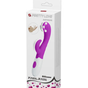Pretty Love Arthur – Vibrator Rabbit, Waterproof, Silicon Premium, roz, 20 cm, Ø 3 cm