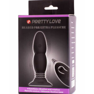 Pretty Love Beaded Butt Plug – Dop anal cu Vibratii, cu telecomanda, 13.5 cm, Ø 3.5 cm