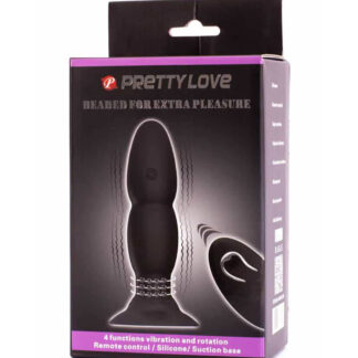 Pretty Love Beaded Butt Plug – Dop anal cu Vibratii, cu telecomanda, 13.5 cm, Ø 3.5 cm