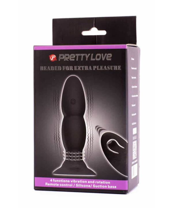 Pretty Love Beaded Butt Plug – Dop anal cu Vibratii, cu telecomanda, 13.5 cm, Ø 3.5 cm