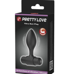 Pretty Love Vibra Butt Plug – Dop anal cu Vibratii, Waterproof, Silicon Premium, 8.6 cm, Ø 2.7 cm