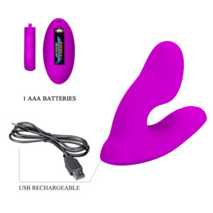 Pretty Love Melvin – Vibrator cu Telecomanda, Stimulare Clitoris + Punctul G, Ø 2.5 cm
