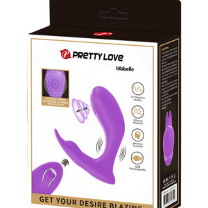 Pretty Love Idabelle Purple – Vibrator cu Telecomanda, Stimulare Punctul G + Clitoris, Ø 3.3 cm