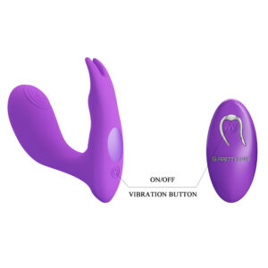 Pretty Love Idabelle Purple – Vibrator cu Telecomanda, Stimulare Punctul G + Clitoris, Ø 3.3 cm