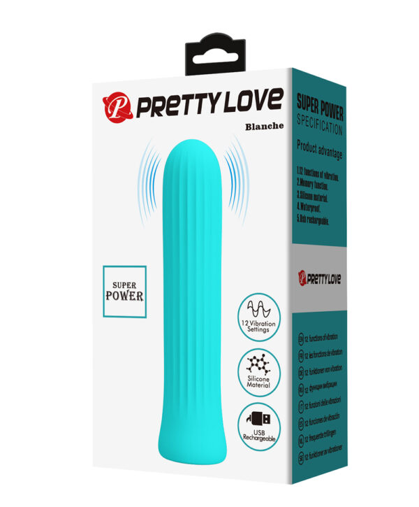 Pretty Love Blanche – Vibrator Bullet, Waterproof, Silicon Premium, 10 cm, Ø 2 cm
