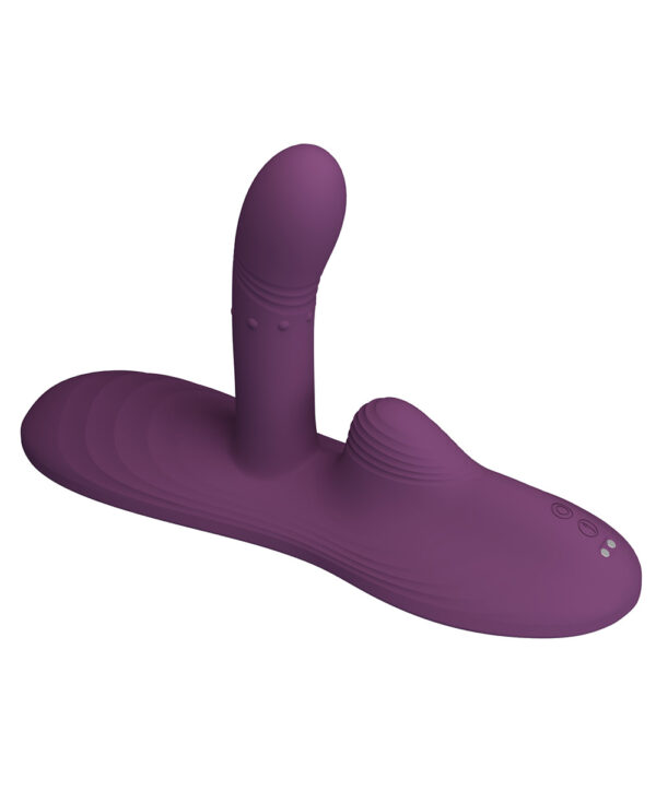 Pretty Love Luka – Vibrator cu Incalzire, Telecomanda, Stimulare Clitoris + Punctul G, Silicon Premium, Ø 3.5 cm