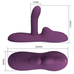 Pretty Love Luka – Vibrator cu Incalzire, Telecomanda, Stimulare Clitoris + Punctul G, Silicon Premium, Ø 3.5 cm