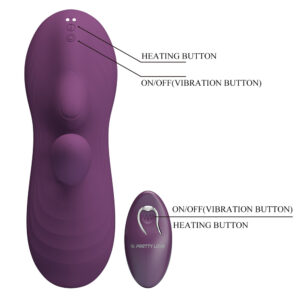 Pretty Love Luka – Vibrator cu Incalzire, Telecomanda, Stimulare Clitoris + Punctul G, Silicon Premium, Ø 3.5 cm