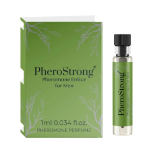 PheroStrong Entice – Mostra Parfum cu feromoni pentru barbati, cu note de patchouli, floare de portocal și bergamota - 1 ml